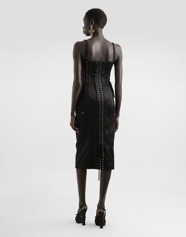 Klä Dolce & Gabbana Dolce & Gabbana Strapless Satin Corset Dress Svart | F6TUUTFURADN0000, 2