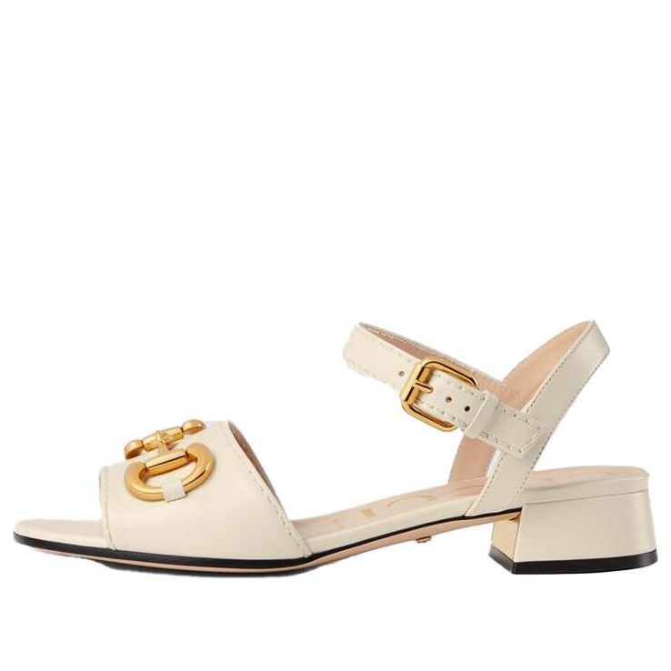 Sneakers och skor Gucci Gucci Horsebit Leather Sandals Vit | 655413-BKO00-9022, 0