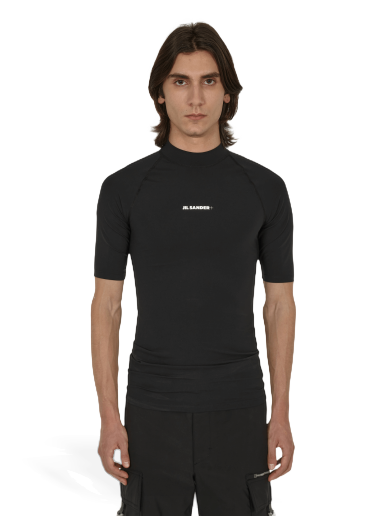 T-shirt Jil Sander Logo Rash Guard Black Svart | JPUU783503-MU478008 001