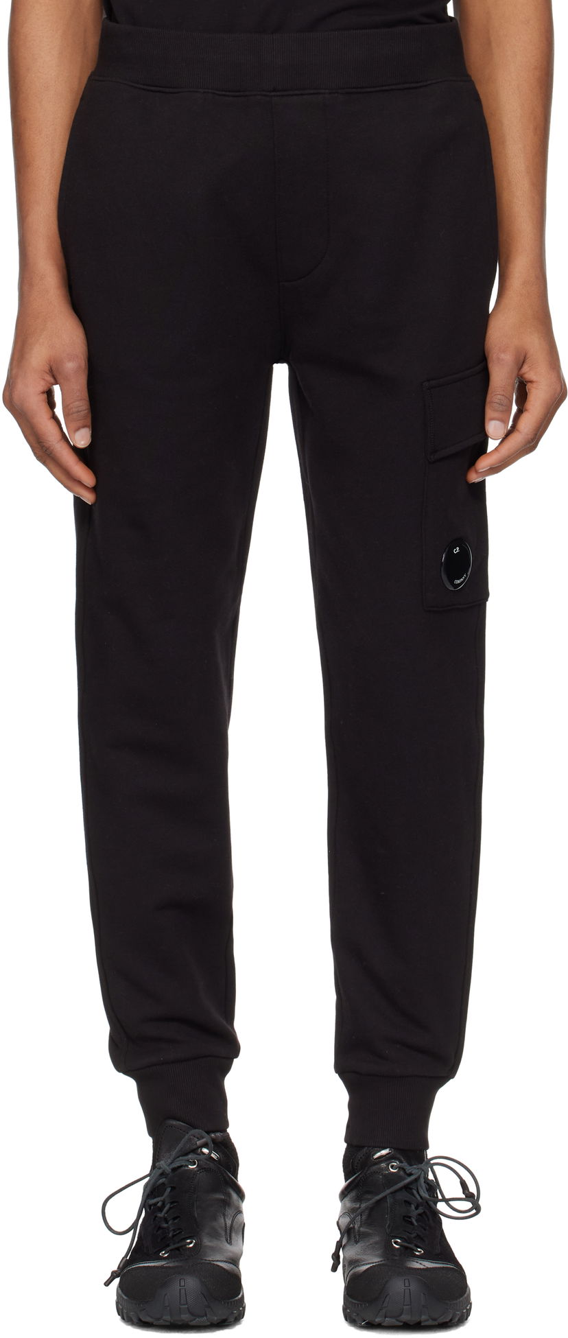 Träningsbyxor C.P. Company C.P. Company Diagonal Raised Fleece Lens Sweatpants Svart | 18CMSP017A-005086W