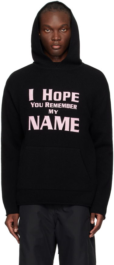 Sweatshirt We11done We11done 'I Hope You Remember My Name' Graphic Print Hoodie Svart | WD-KT2-24-616-U-BK, 0