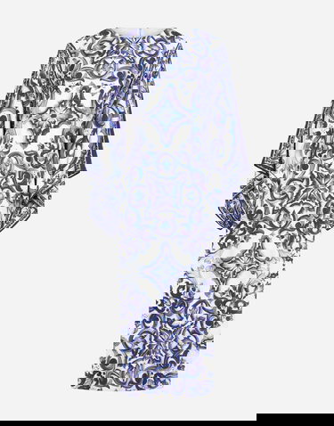 Klä Dolce & Gabbana Dolce & Gabbana Majolica-Print Charmeuse Dress Blå | F69D5THPABOHA3TN, 0