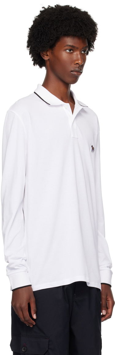 Polotröja Paul Smith PS Paul Smith Zebra Long Sleeve Polo Vit | M2R-142MZ-N21580-01, 1