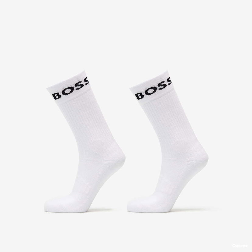 Strumpor BOSS Hugo 2-Pack of Quarter-Length Socks in Stretch Fabric White Vit | 50469747-100