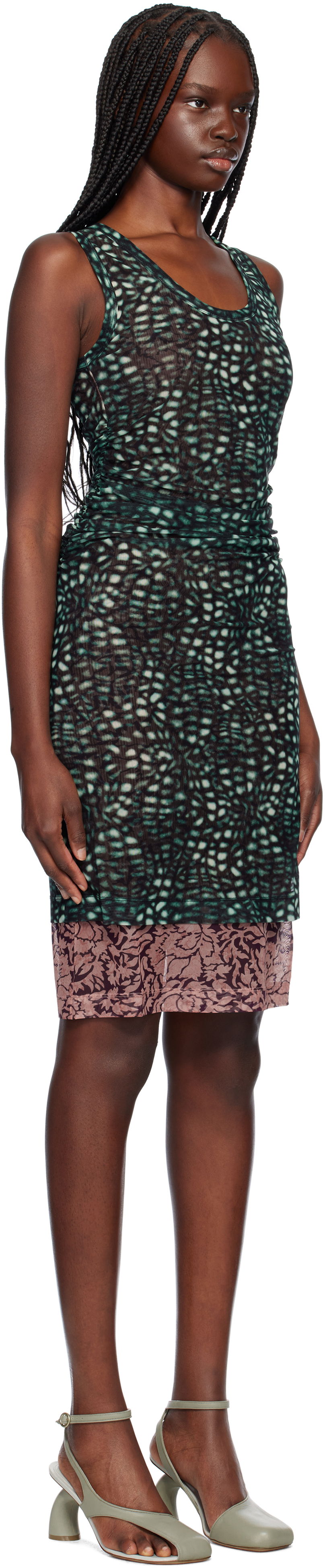 Klä Dries Van Noten Dries Van Noten Printed Midi Dress Grön | 251-011163-1619, 1