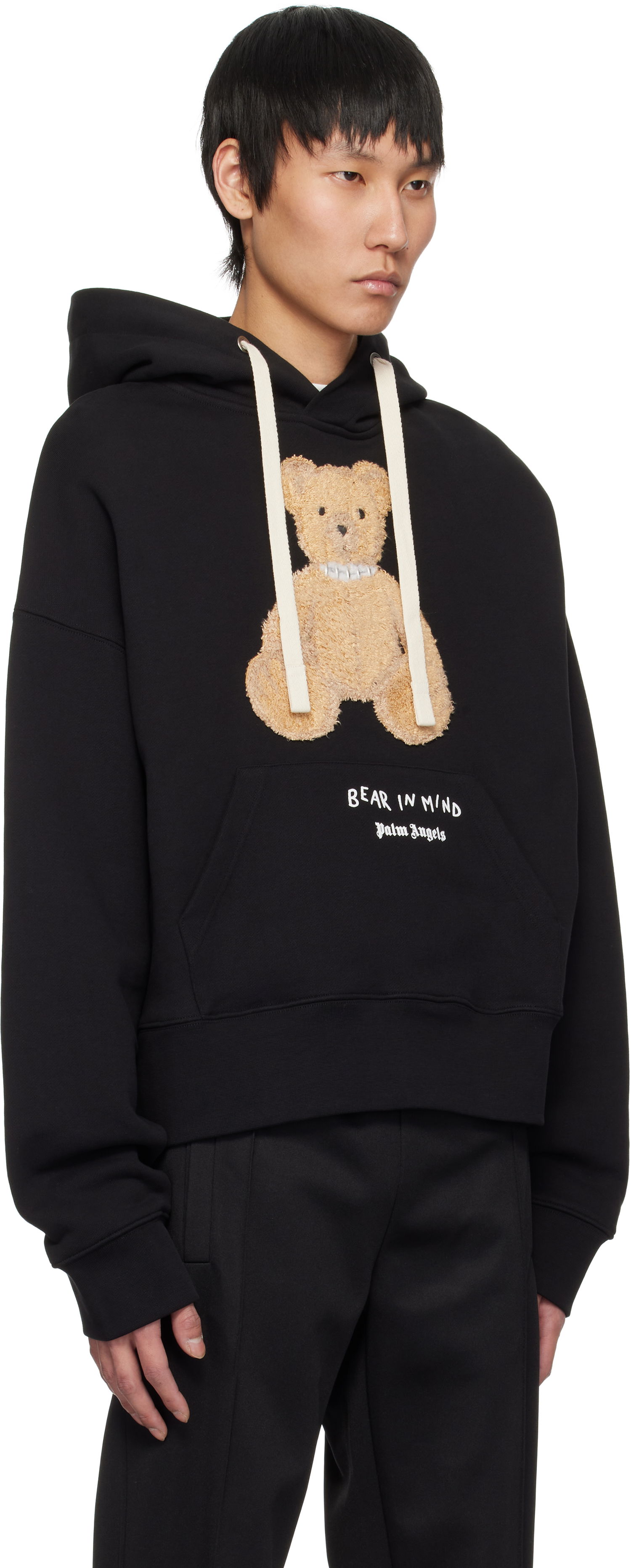 Sweatshirt Palm Angels Palm Angels 'Bear In Mind' Hoodie Svart | PMBB172S25FLE0011060, 1
