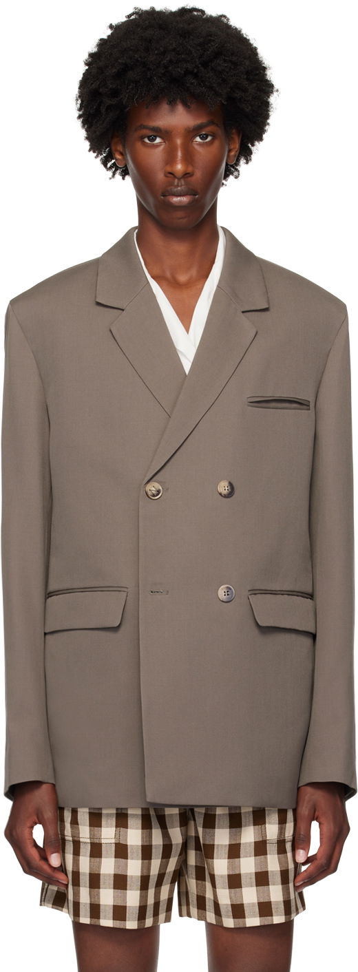 Rockar Nanushka Taupe Wool Blazer Grå | NM24PFJK00593
