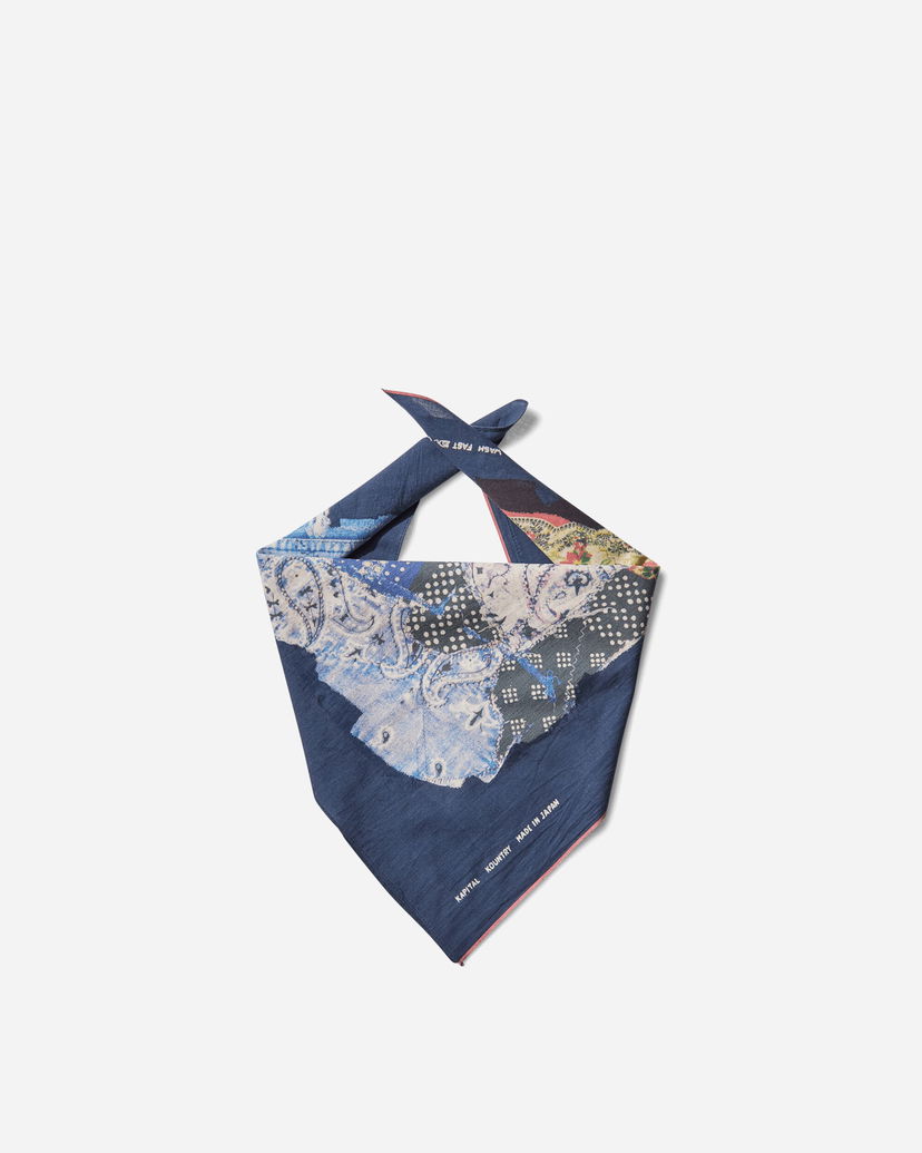 Halsduk KAPITAL Fastcolor Selvedge Boro Bandana Flerfärgad | EK-1818BA NAVY