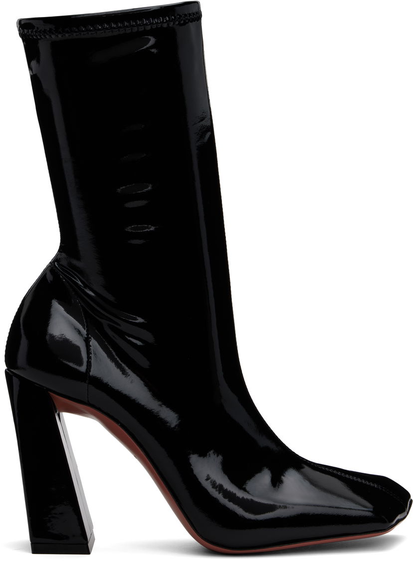Kläder Amina Muaddi Amina Muaddi Marine Stretch Boots Svart | MARINE STRETCH BOOTIE 95 LATEX
