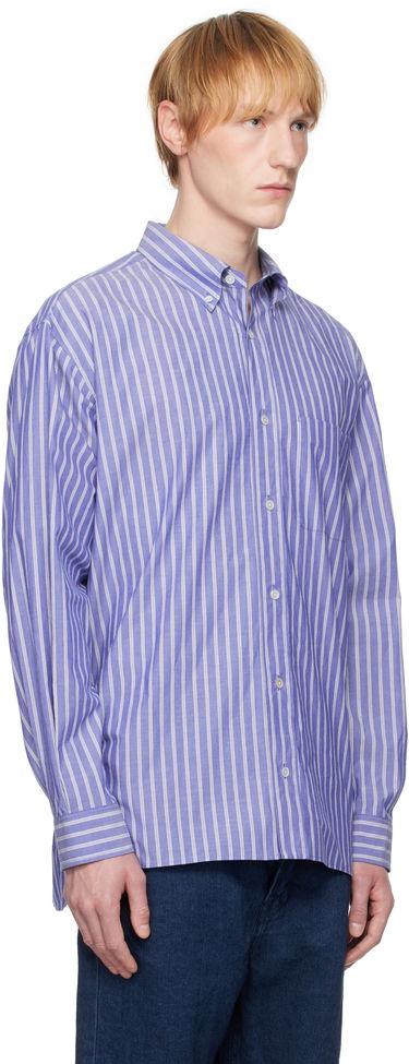 Skjorta The Row The Row Bresson Striped Button-Down Shirt Blå | 916-W3584, 1