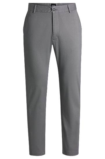 Byxor BOSS Regular Fit Stretch Cotton Trousers Grå | 50540906