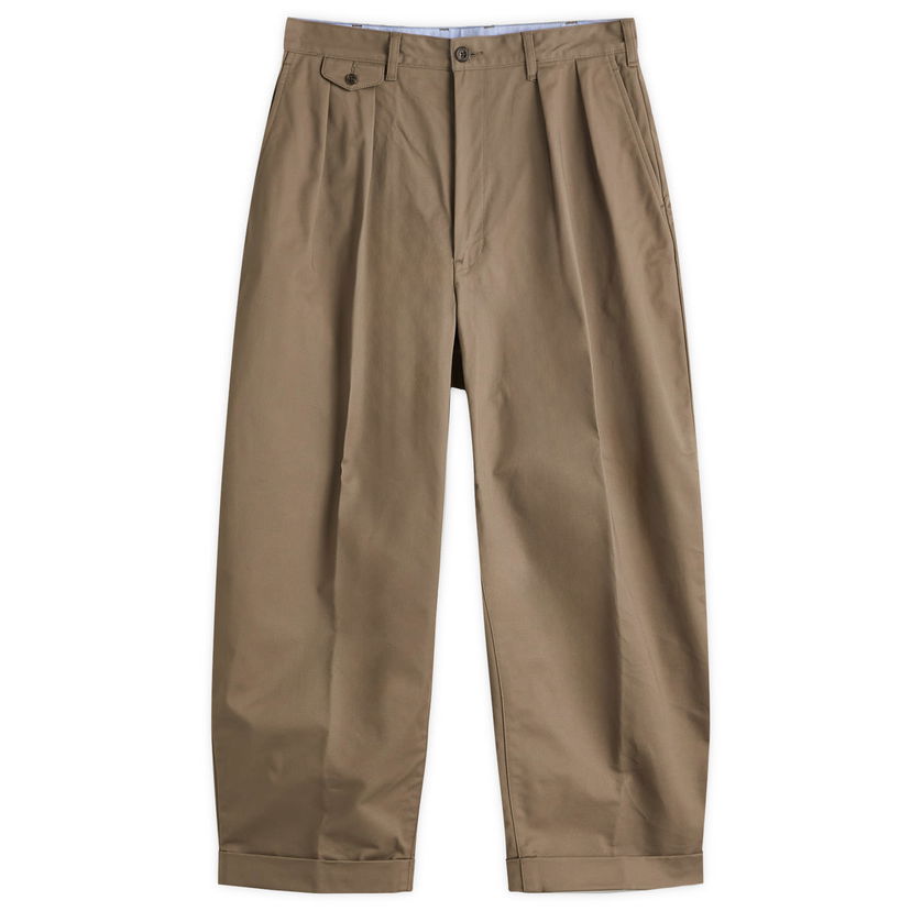 Byxor BEAMS Beams Plus 2 Pleat Chino Trousers Brun | 3823-0097-874-67