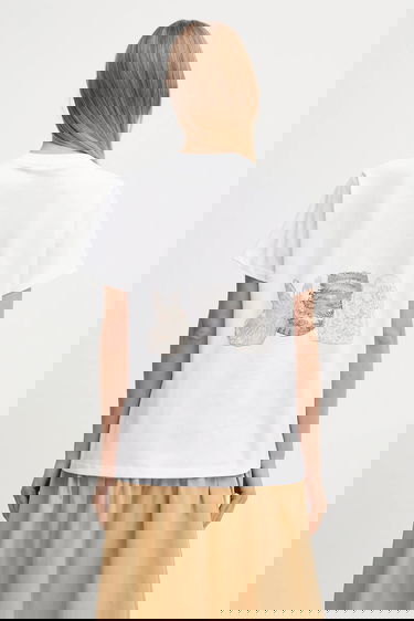 T-shirt GANNI GANNI Basic Cotton Jersey Animals Relaxed T-Shirt Vit | T4376, 2