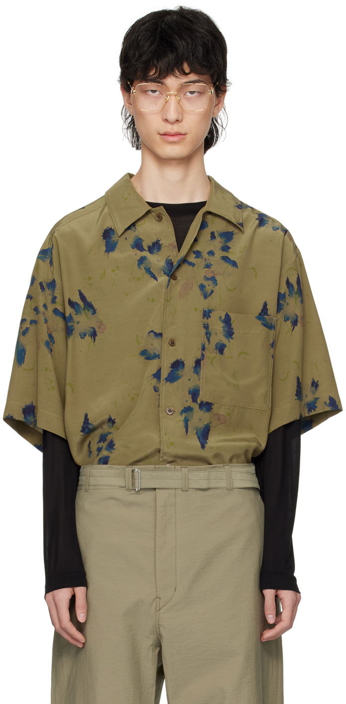 Skjorta LEMAIRE LEMAIRE Men's Summer Floral Print Shirt Grön | SH1101 LF1262, 0
