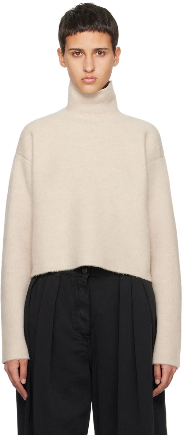 Sweater The Row Cropped Turtleneck Sweater Beige | 7641-Y255, 0
