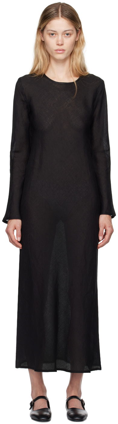 Klä Baserange Baserange Dydine Long Sleeve Maxi Dress Svart | DRDYL-LI-EXAU24