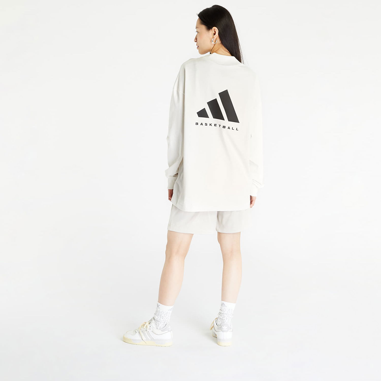 T-shirt adidas Originals Basketball Long Sleeve Tee UNISEX "Cloud White" Vit | IA3424, 1
