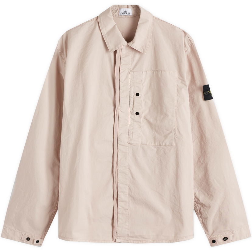 Skjorta Stone Island Stone Island Supima Cotton Twill Stretch-TC Button Shirt Jacket, Size Large Rosa | K1S151200033-V0082