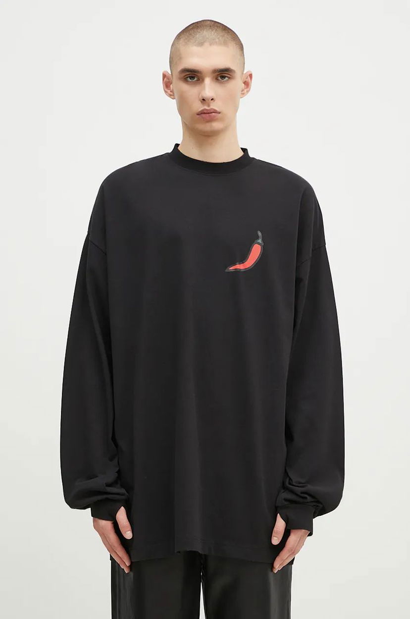 T-shirt 032C Office Fruit Oversized Longsleeve T-shirt Svart | F24.URC.0271.050