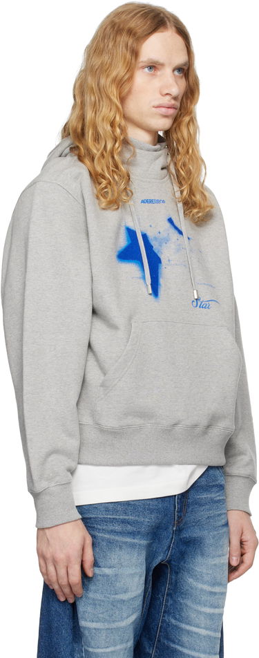 Sweatshirt ADER ERROR Star Print Hoodie Grå | BN01FWHD0103GR, 4