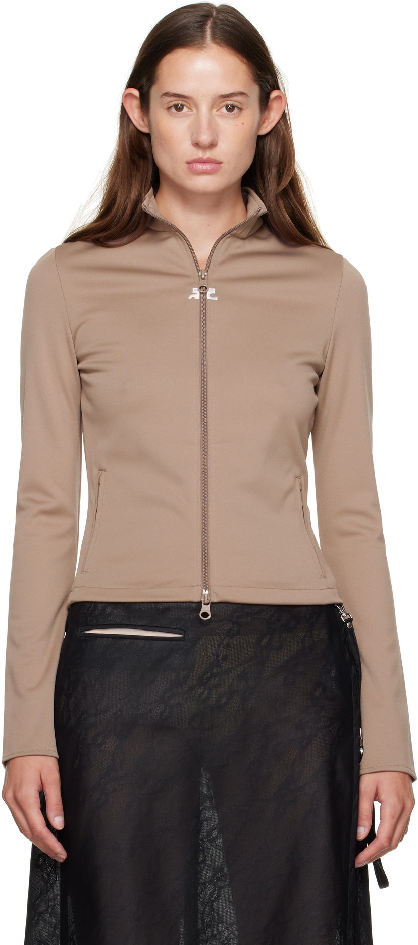 Jacka Courrèges Courrèges Biker Track Jacket Beige | 325JVE133JS0250