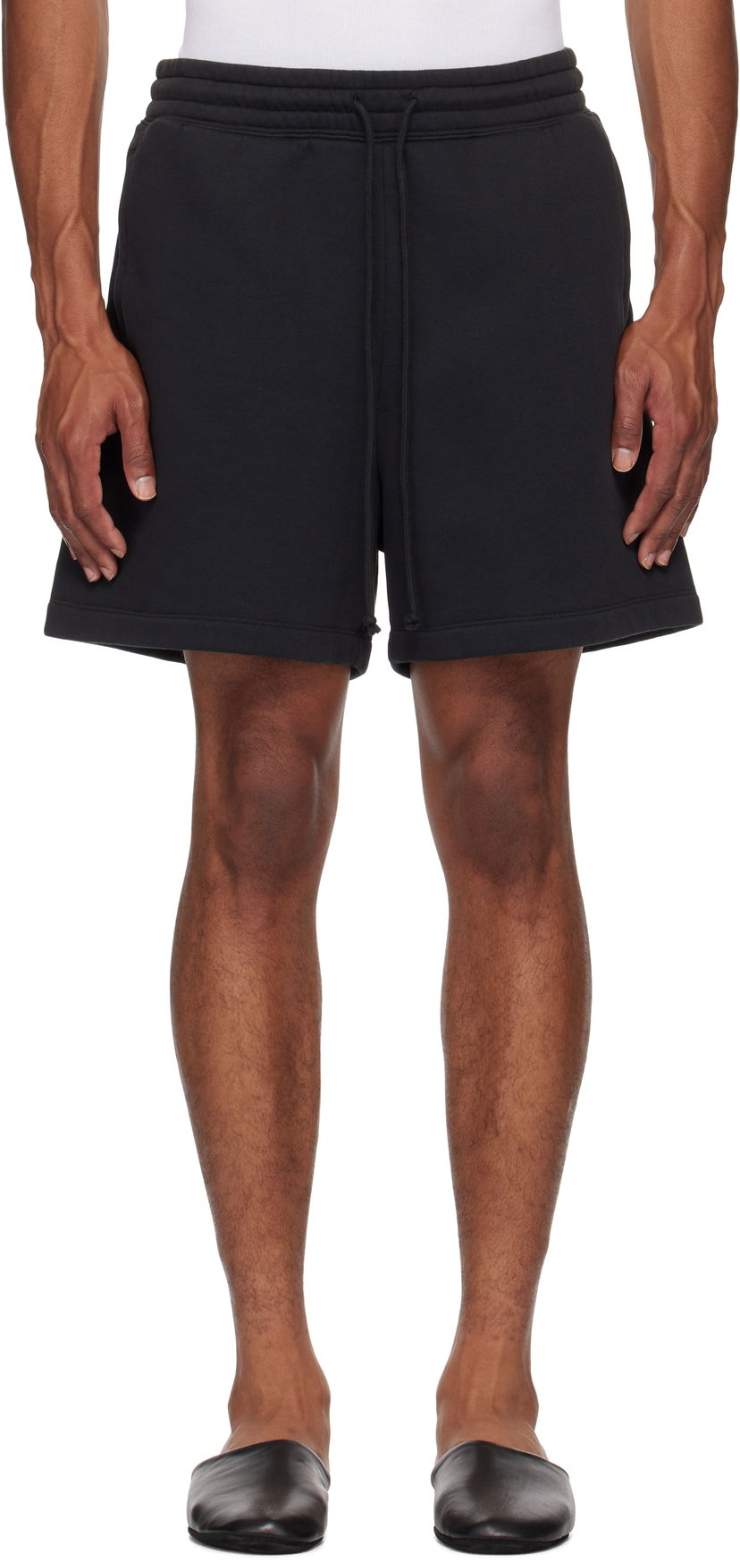 Shorts SKIMS SKIMS Cotton Fleece Relaxed Shorts Svart | BO-SHO-5340M