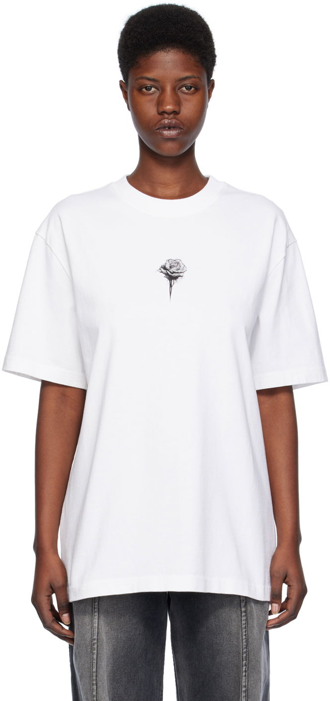 T-shirt Han Kjøbenhavn Han Kjobenhavn Rose Graphic T-Shirt Vit | M-133227