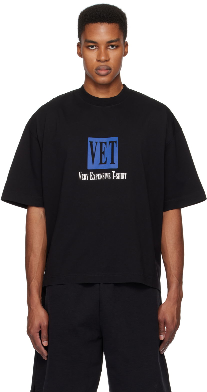 T-shirt VETEMENTS 'VET' Cropped Boxy T-Shirt Svart | UA66TR685B