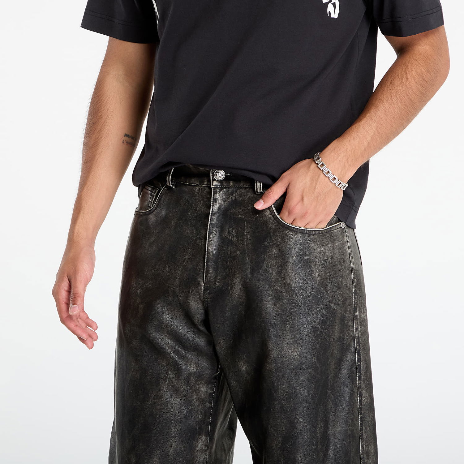 Byxor Palm Angels Palm Angels Coated Pants Svart | PMJB018F25FAB0010710, 1