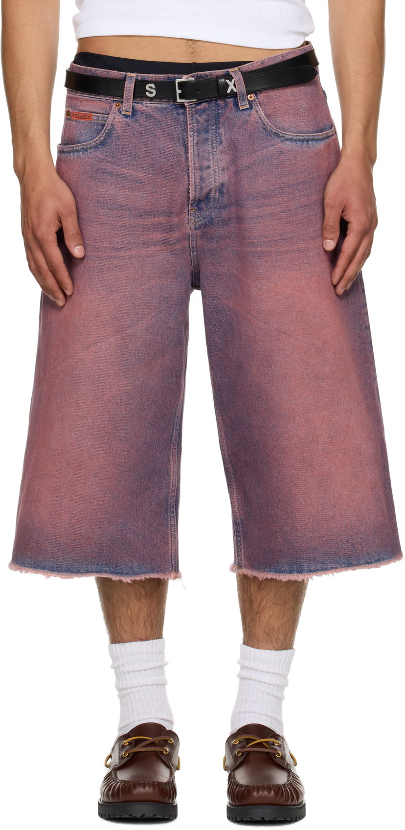 Shorts Martine Rose Martine Rose Frayed Denim Shorts Rosa | 247WD06115