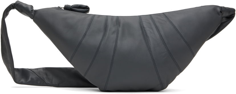 Handväska LEMAIRE Medium Croissant Leather Shoulder Bag Grå | BG0001 LL095