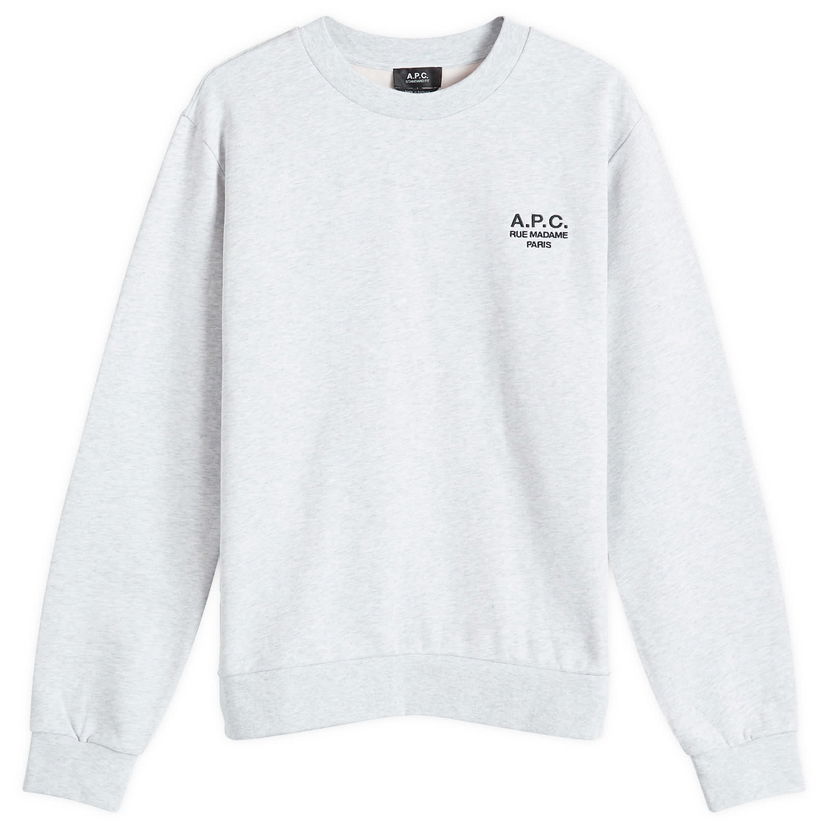 Sweatshirt A.P.C. Rue Madame Logo Crew Sweat Vit | COHBV-M27913-TPN
