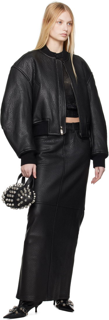 Bomberjacka Alexander Wang Alexander Wang Cropped Leather Bomber Jacket Svart | 1WC1252627, 3
