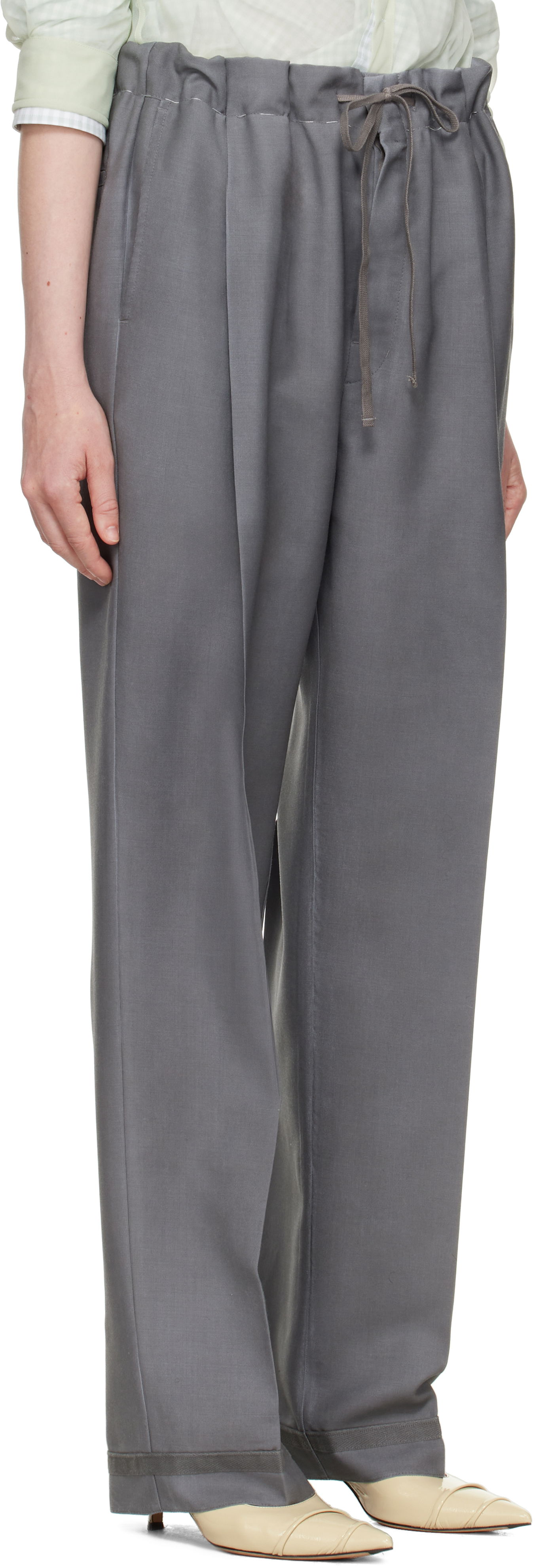 Byxor Maison Margiela Maison Margiela Mohair Trousers Grå | S51KA0572 M35301, 1