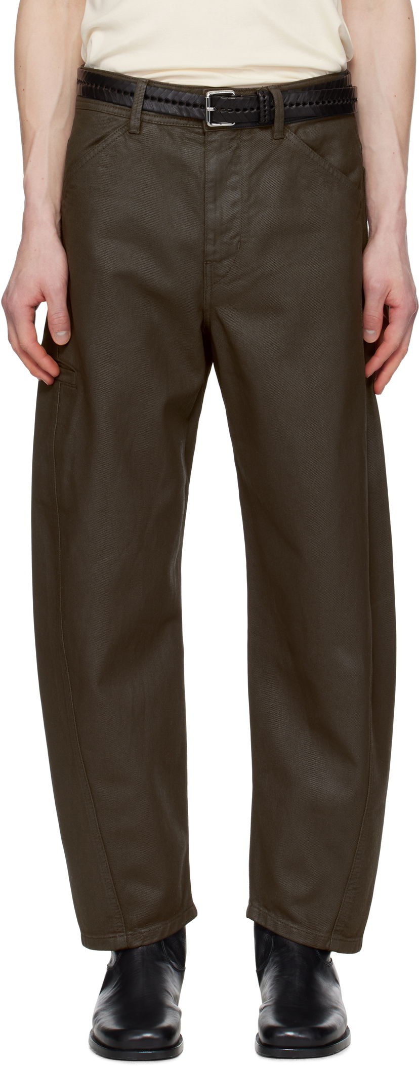 Byxor LEMAIRE Lemaire Twisted Workwear Pants Grön | PA1102 LD1030