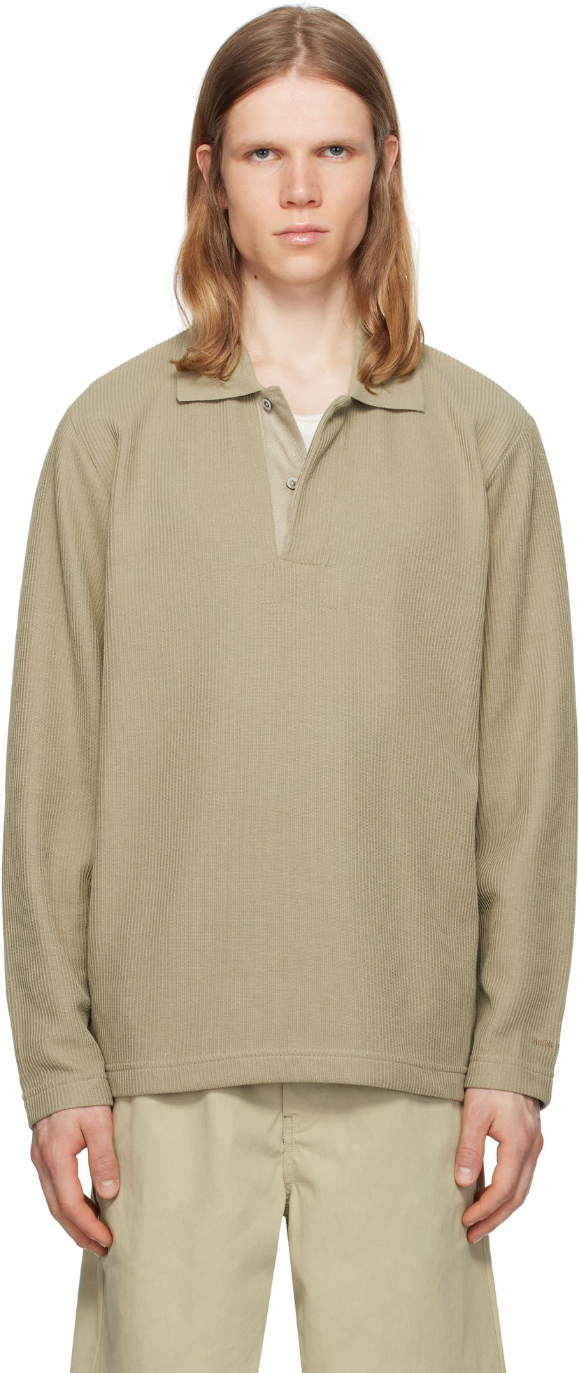 Polotröja NORSE PROJECTS Norse Projects Ruben Double Face Long Sleeve Polo Grön | N10-0214