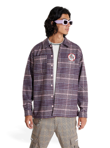 Skjorta Pleasures Surfing Flannel Rosa | P22F027 PINK