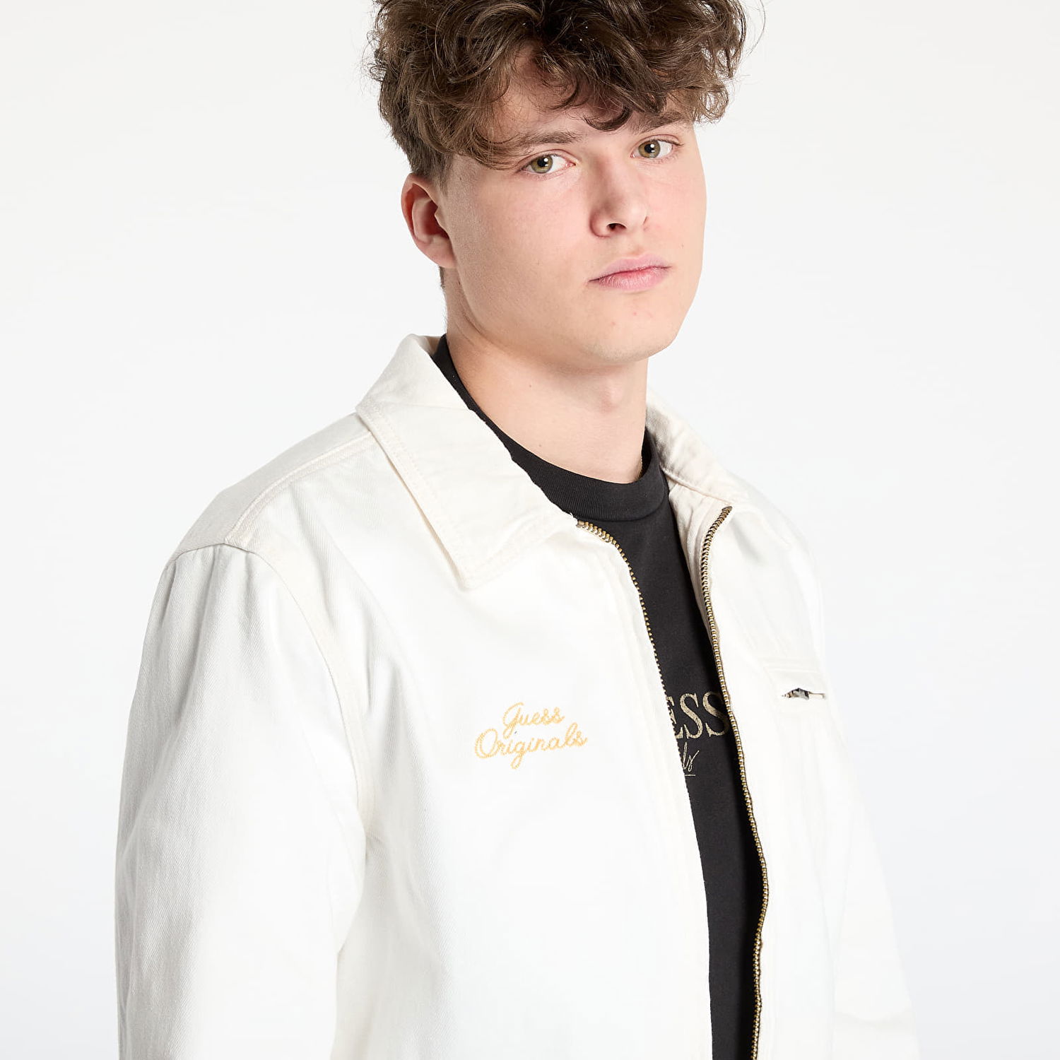 Jacka GUESS GUESS Originals Full Zipped Denim Jacket Vit | M5GG84D5C2B-GWEC, 1