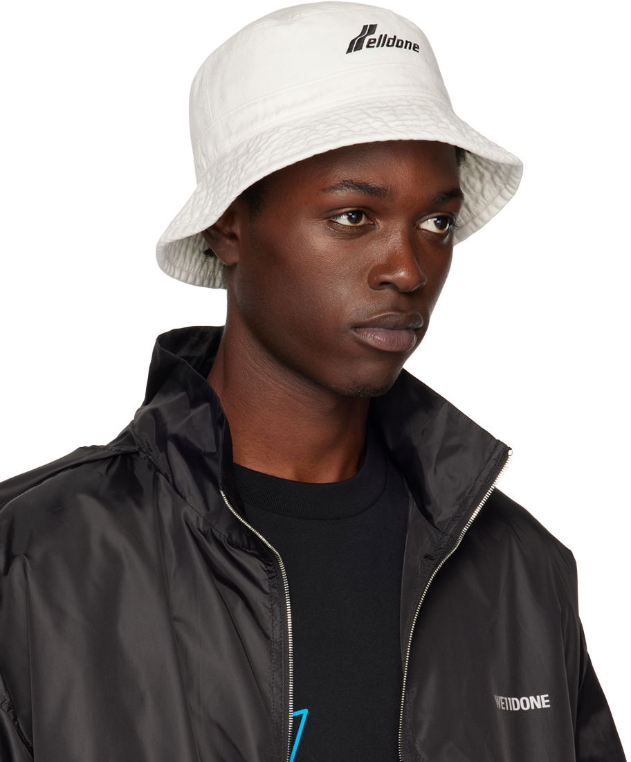 Hatt We11done We11done Washed WD Logo Bucket Hat Vit | WD-AH3-22-426-U-WH, 1