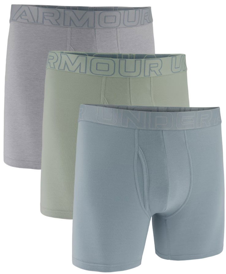 Boxare Under Armour Under Armour Performance Cotton 6" Boxer Briefs - 3-Pack Grå | 1383889-465, 1
