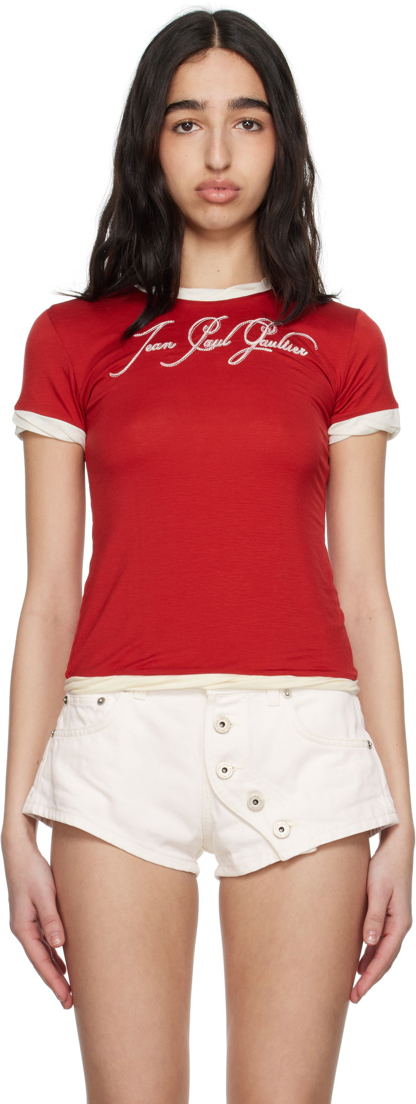 T-shirt Jean Paul Gaultier Jean Paul Gaultier 'The Tattoo' T-Shirt Röd | 25/34-F-TS111I-J089-3003