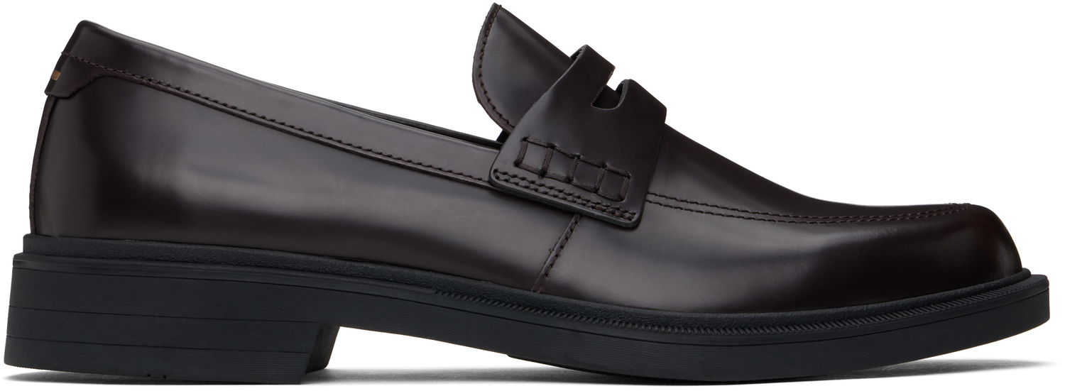 Sneakers och skor BOSS BOSS Leather Penny Loafers Brun | 50536172, 0