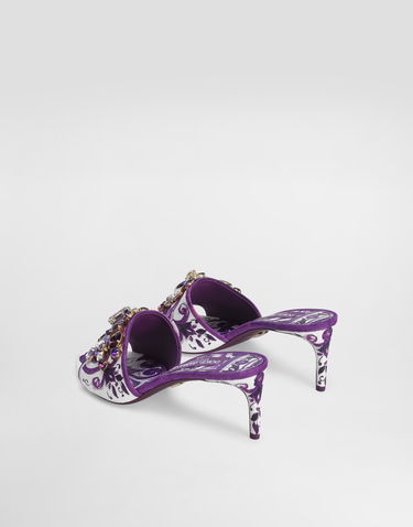 Tillbehör Dolce & Gabbana Dolce & Gabbana Brocade Jewel Embroidered Mules Purpur | CR1744AE123I03TN, 2