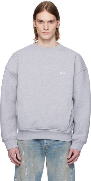 Sweater Rhude Rhude Classique Crewneck Sweatshirt Grå | RHSS25ST01229, 0