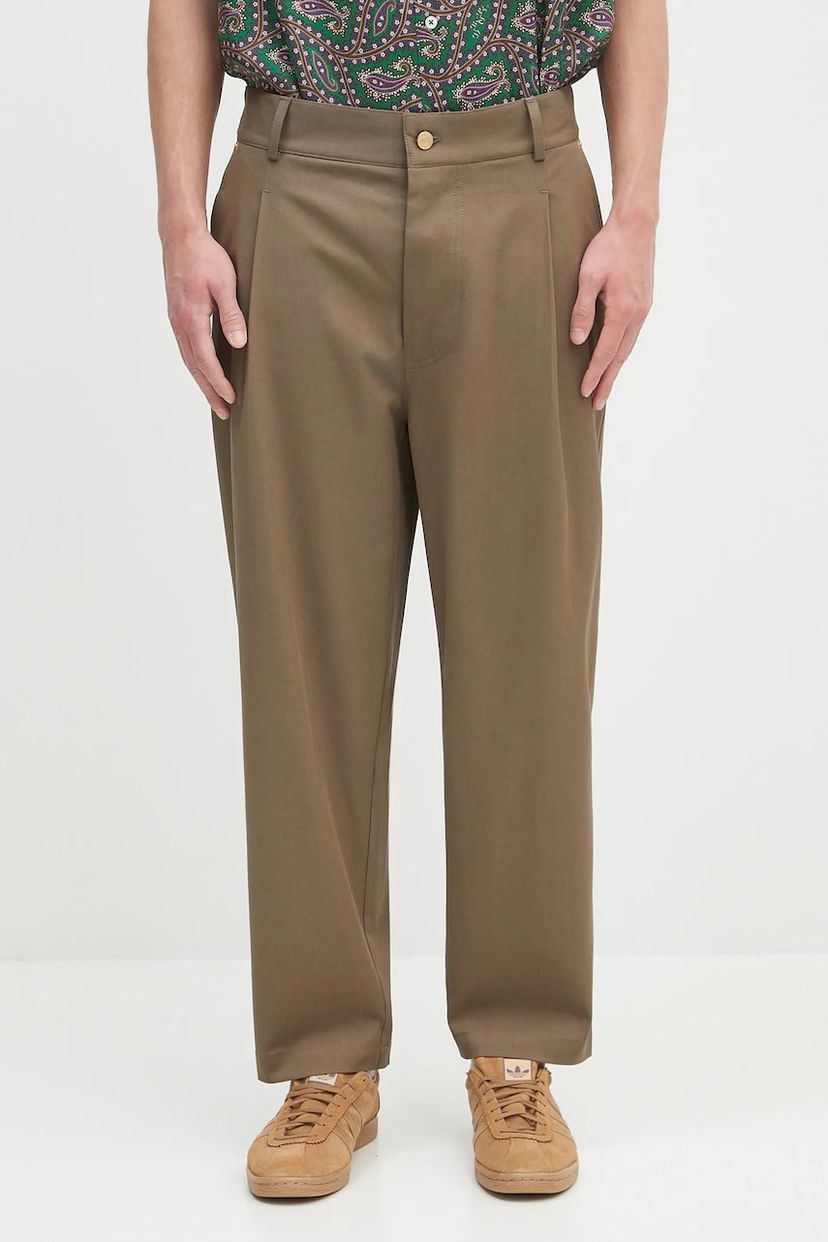 Byxor Drôle de Monsieur Drôle de Monsieur Le Pantalon Cropped Twill Pants Brun | H.BP155.CO214