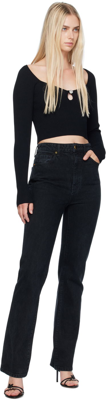 Sweater Moschino Designer Cutout Knit Top Svart | 242K10915, 3