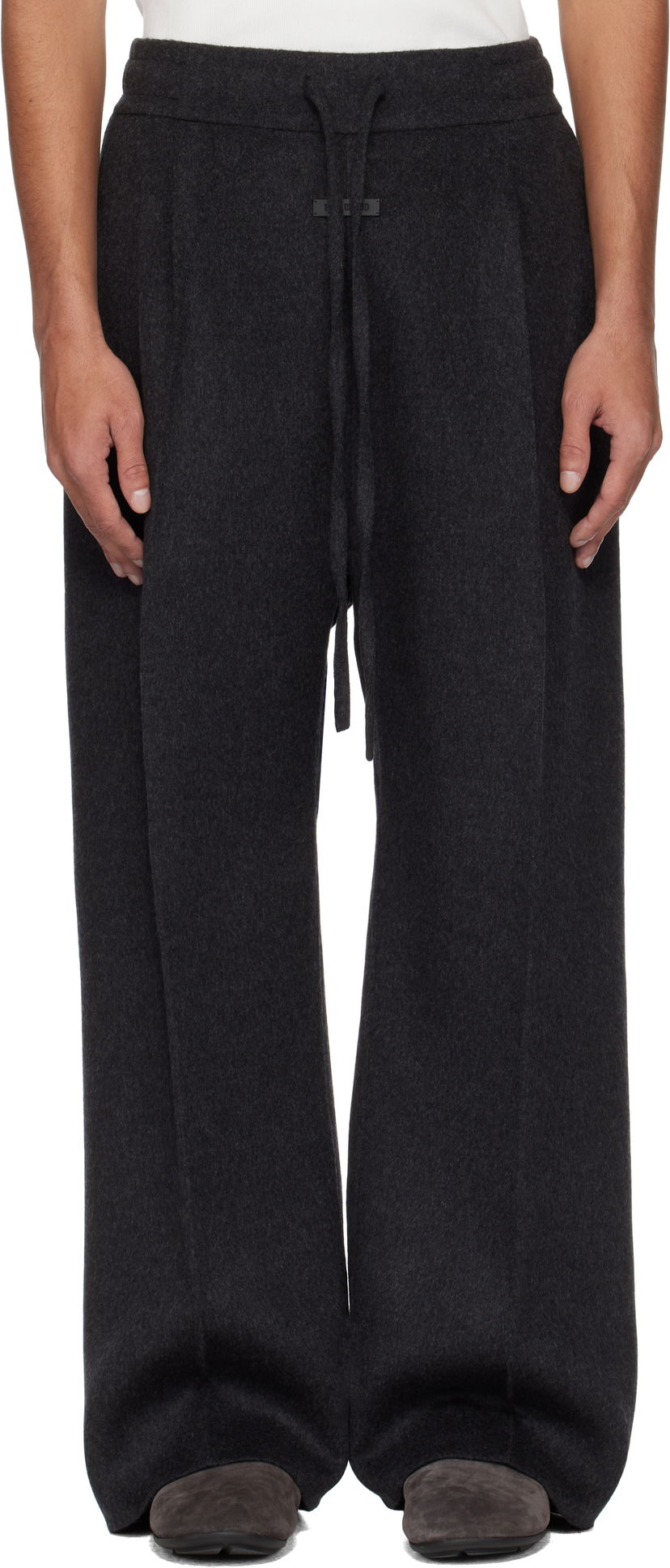 Träningsbyxor Fear of God Fear of God Drawstring Wide Leg Trousers Grå | FGE240-4071DWC