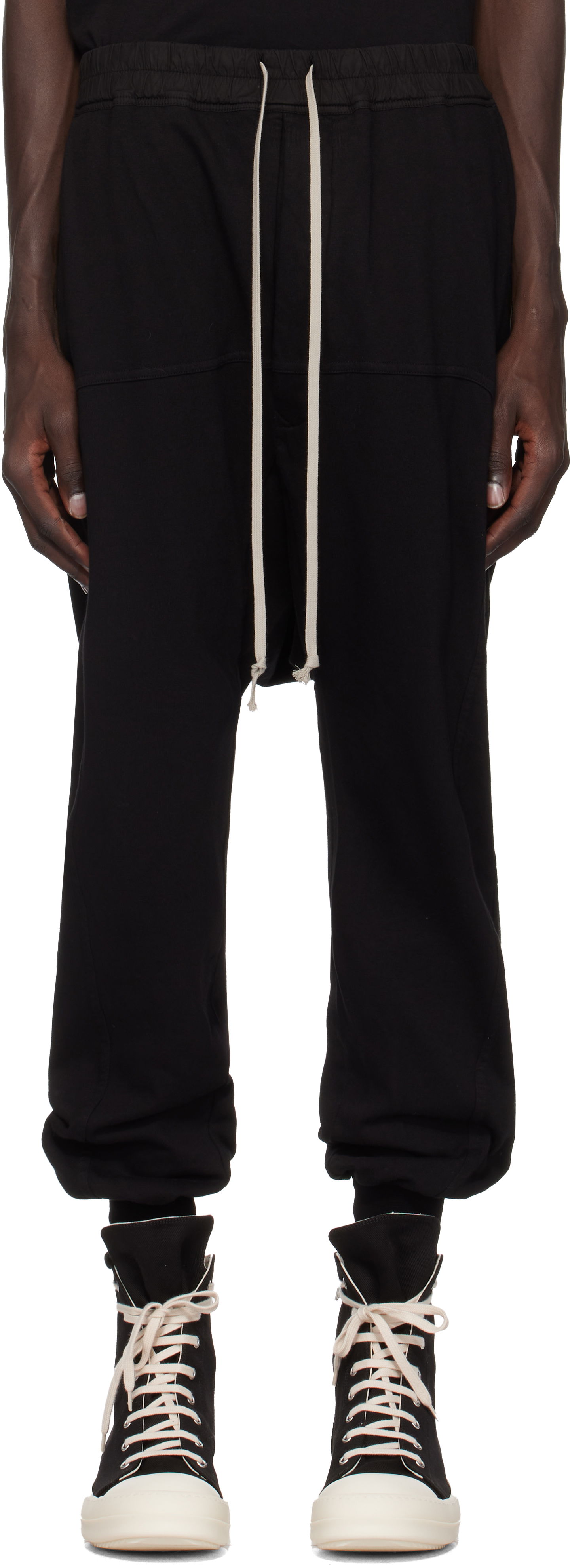 Träningsbyxor Rick Owens Prisoner Drawstring Sweatpants Svart | DU02D2395 RIG, 0