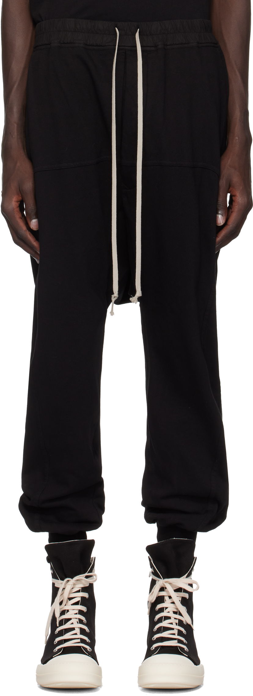 Träningsbyxor Rick Owens Prisoner Drawstring Sweatpants Svart | DU02D2395 RIG