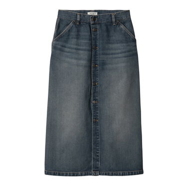 Kjol Carhartt WIP Worn Wash Button-Front Denim Midi Skirt Blå | I034647_8, 0